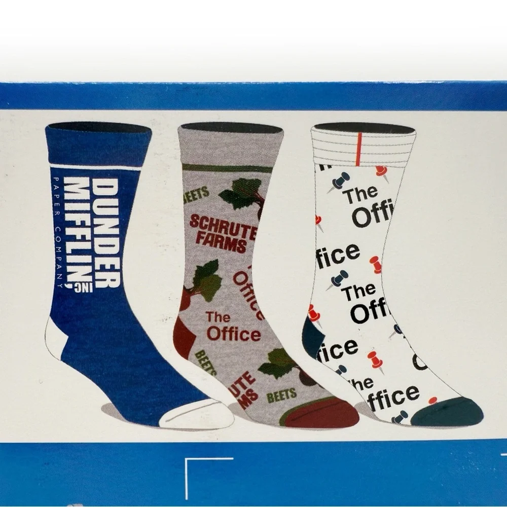 The Office Crew Socks Gift Set Schrute Farms Dunder Mifflin Gift Set 2000s Y2K